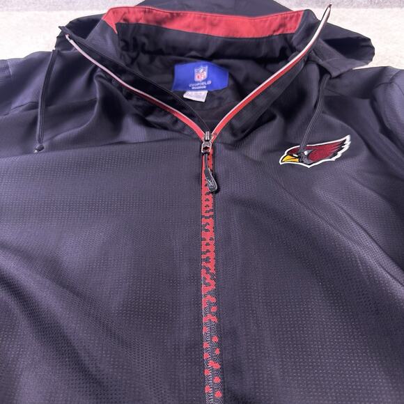 Reebok On Field Arizona Cardinals Zip Up Jacket Size Large Removable Hood - Picture 10 of 16